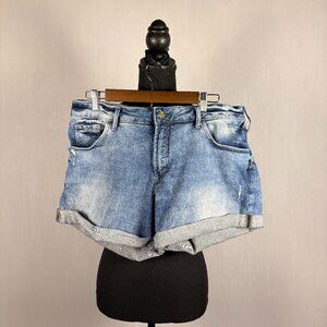 Silver Jeans Co | Boyfriend Cuffed 4.5" Jean Shorts | 33W | Distressed